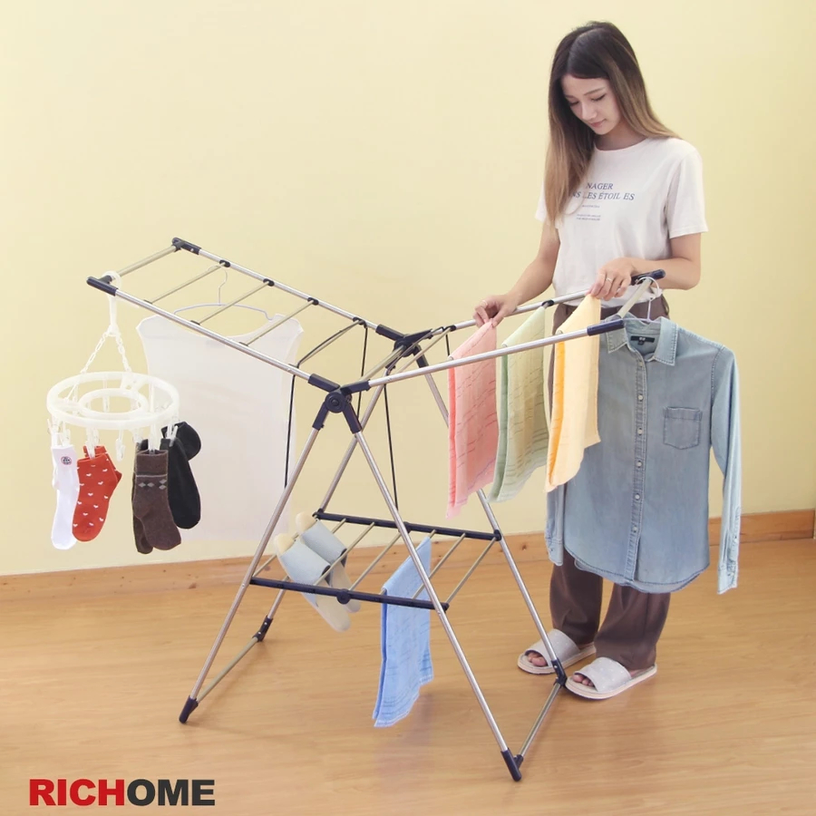 [FURNI HOME]  Cây phơi quần áo gập gọn, giá phơi quần áo chất liệu thép không gỉ RICHOME I-R-HA138