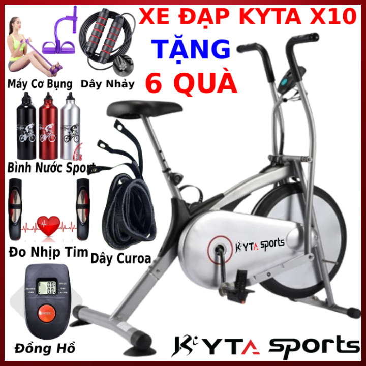 Xe đạp tập thể dục Queen Sport + má phanh dự phòng + giá đỡ điện thoại + đo nhịp tim + đồng hồ