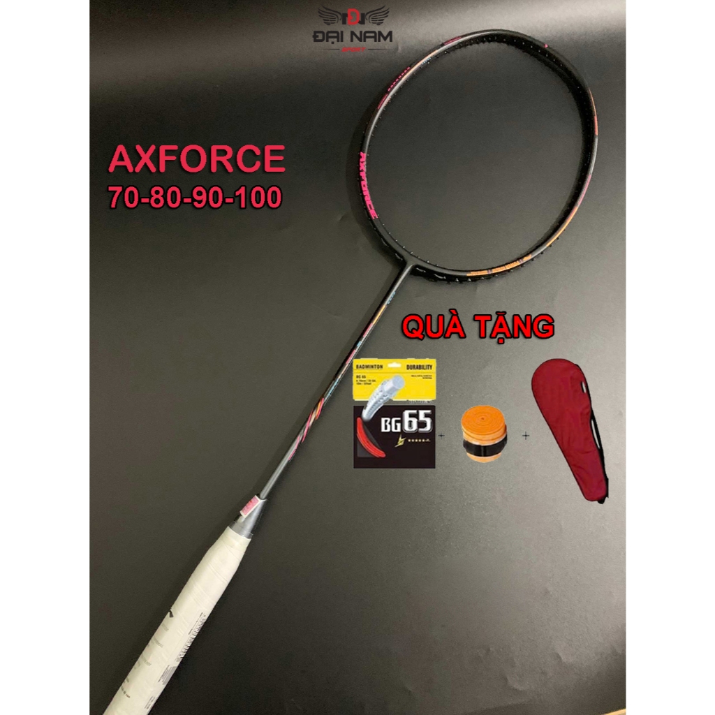 [SƠN LOGO] Vợt Cầu Lông AXFORCE 70,80,90,100 Nội Địa Căng Sẵn 11kg Max 13kg + Cuốn Cán Và Túi
