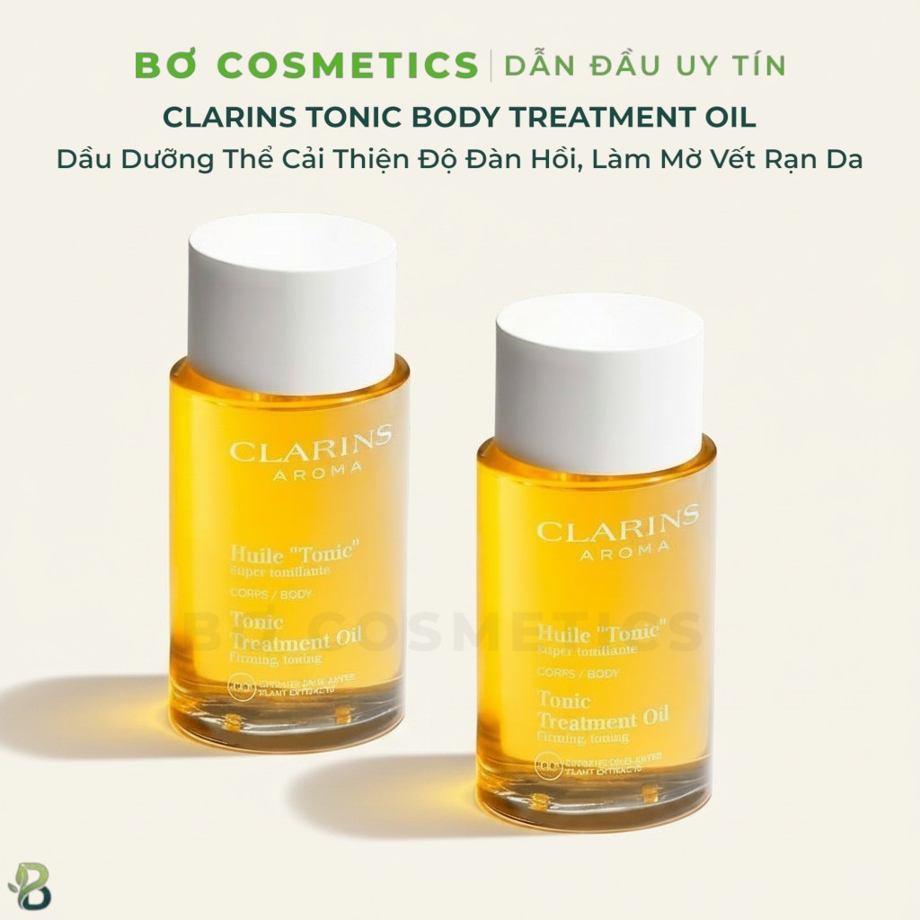 Dầu Dưỡng Thể Clarins Tonic Body Treatment Oil Cải Thiện Độ Đàn Hồi, Làm Mờ Vết Rạn Da - Bơ Cosmetic