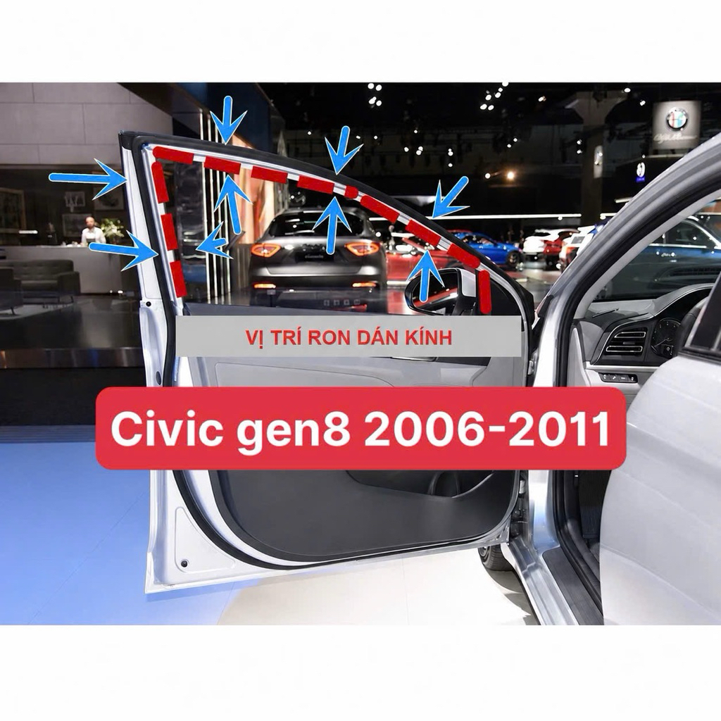 Gioăng bao kính Civic Gen8 , Ron dẫn kính Civic gen8 2006-2011 2007 2008 2009 2010