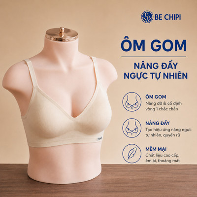 Áo Lót Nữ Không Viền Ôm Tệp Da Đệm 1cm Mùa Hè AL1418 Nội Y Bechipi