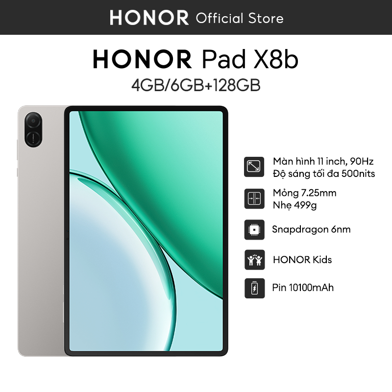 Máy tính bảng Honor Pad X8b 4/6 GB+128GB | Màn hình TFT LCD 11" 90Hz | Snapdragon 680 4G |  Pin 10100mAh | BH 18 tháng | BigBuy360 - bigbuy360.vn