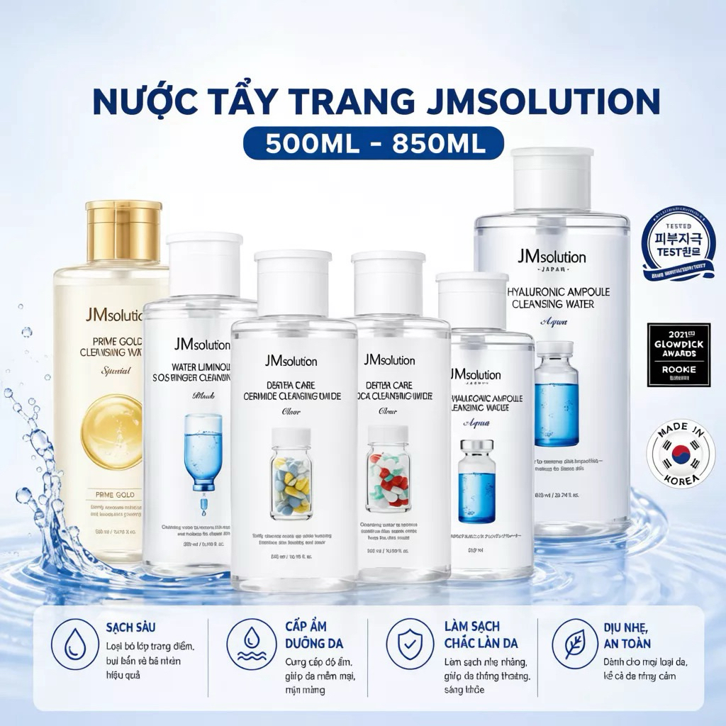 [JM Solution ] NƯỚC TẨY TRANG JM SOLUTION CÁC MẪU 500ml - 850ml