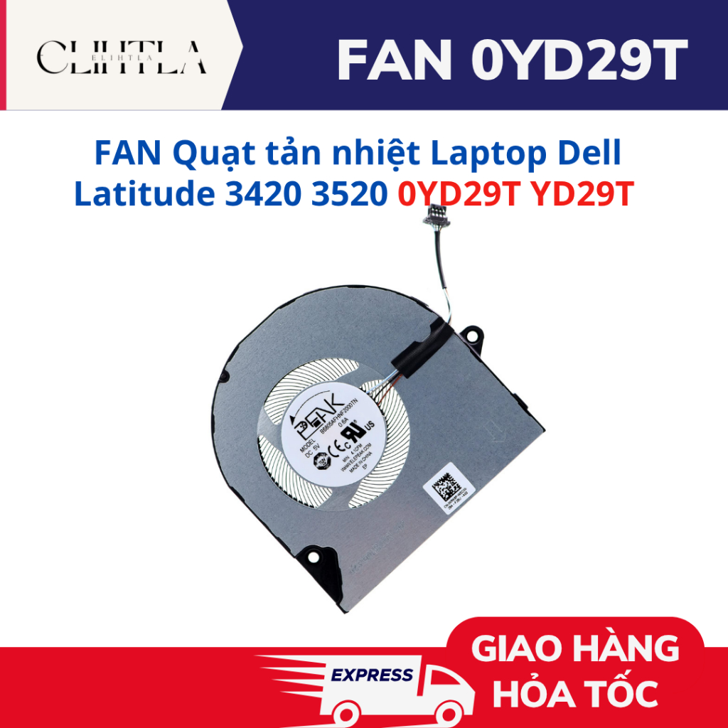 FAN Quạt tản nhiệt Laptop Dell Latitude 3420 3520 0YD29T YD29T (LIKENEW)