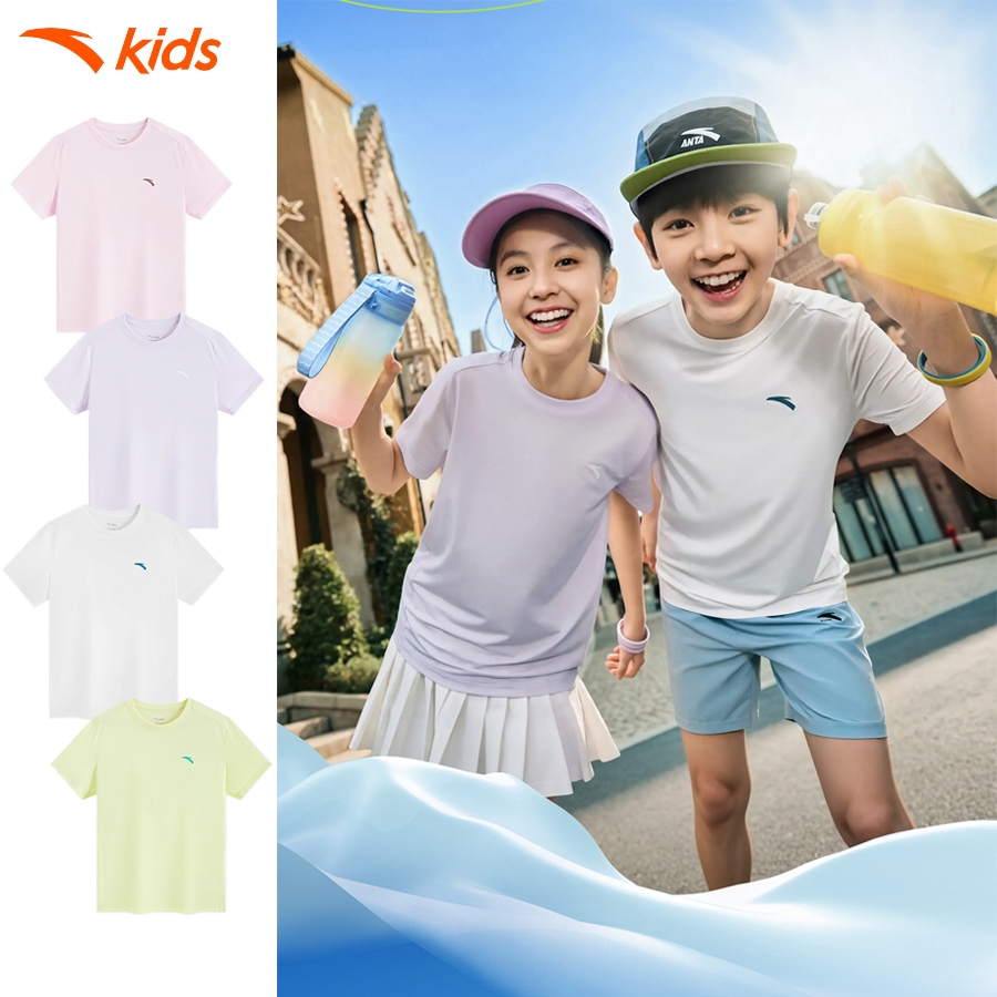 Anta Kids Áo Thun Thể Thao Trẻ Em Thoáng Mát Khô Nhanh A726B5101