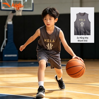 Anta Kids Áo Ba Lỗ Thể Thao Bé Trai Bóng Rổ Chạy Bộ Đi Học Đi Chơi Thoáng Mát 3526B1111