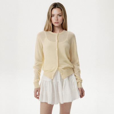 Áo Cardigan WHO.A.U Linen Blend Plain Cardigan_WHCKG2524F