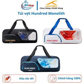Bao vợt cầu lông Hundred Monolith chính hãng, thiết kế màu sắc nổi bật, ngăn đựng chống sốc - HVShop