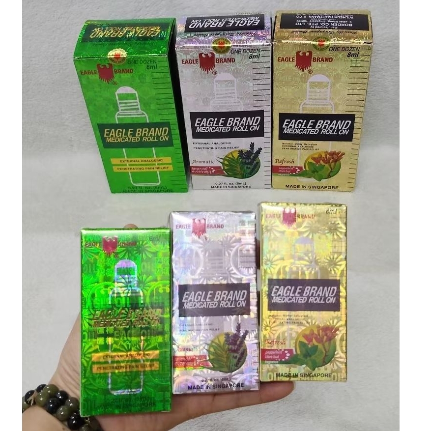 Dầu gió Trắng Con Ó Singapore dạng lăn 8ml chính hãng Eagle Brand Medicated Roll on