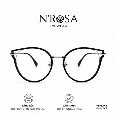 Gọng Kính N’ROSA 2291 – Trendy Cat-Eye | Mắt Mèo Trầm Tính Nhẹ Nhàng Siêu Tôn Da