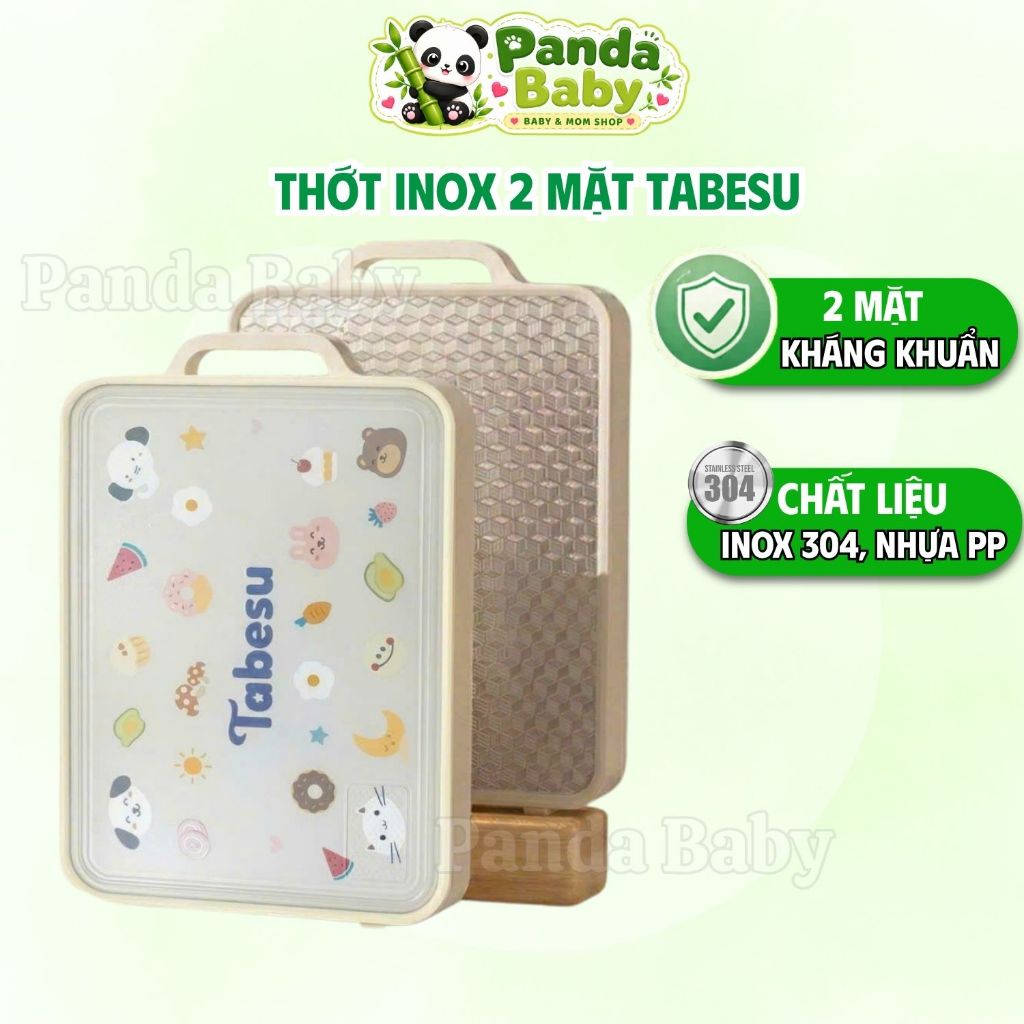 Thớt 2 Mặt Kháng Khuẩn TABESU Inox 316 & PP Ion Bạc, Thớt Chống Mốc Chống Trượt Có Chân Đứng 360°