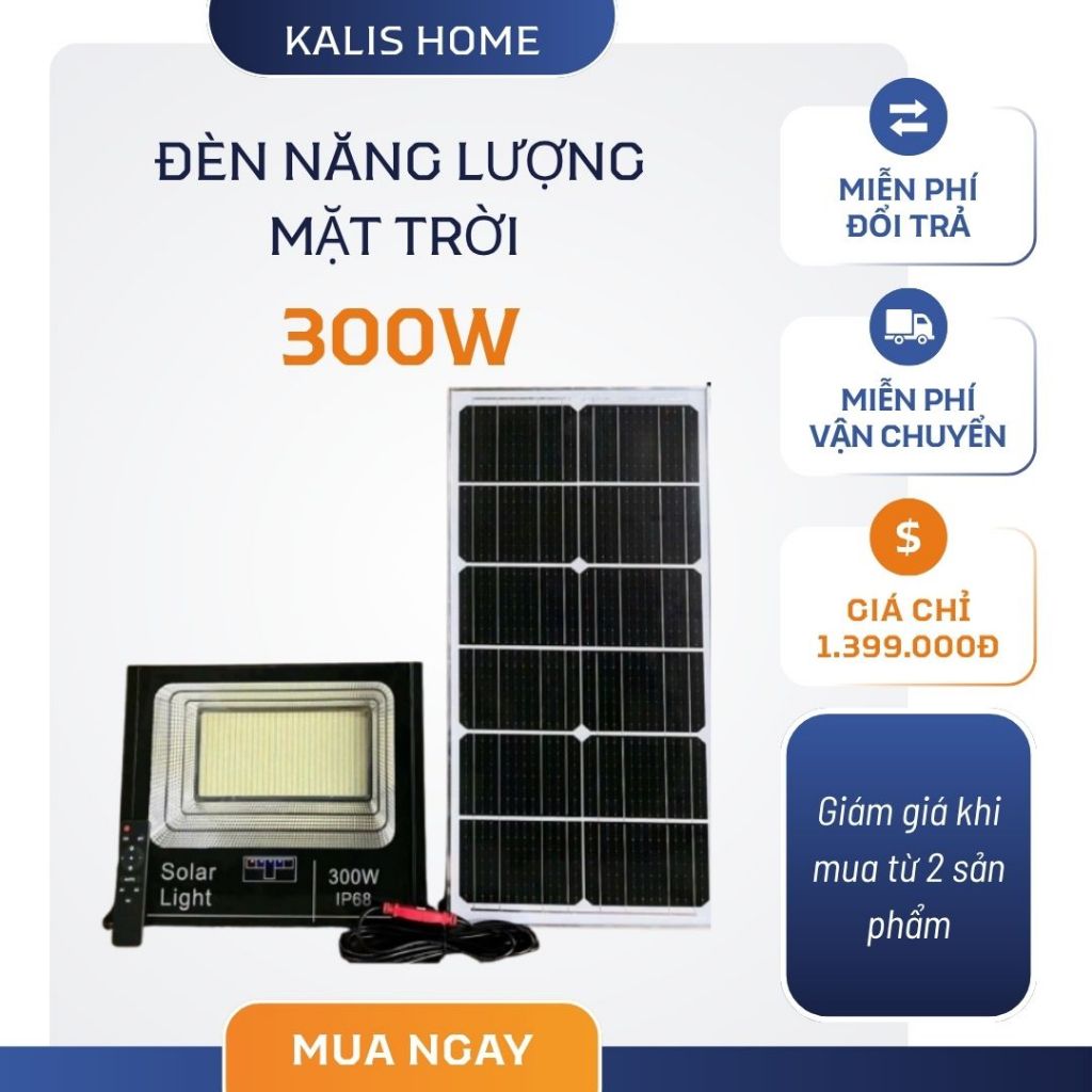 Đèn Pha Năng Lượng Mặt Trời TP SOLAR TP-P300 300W, Chống Nước Ip68, Vỏ Nhôm Đúc