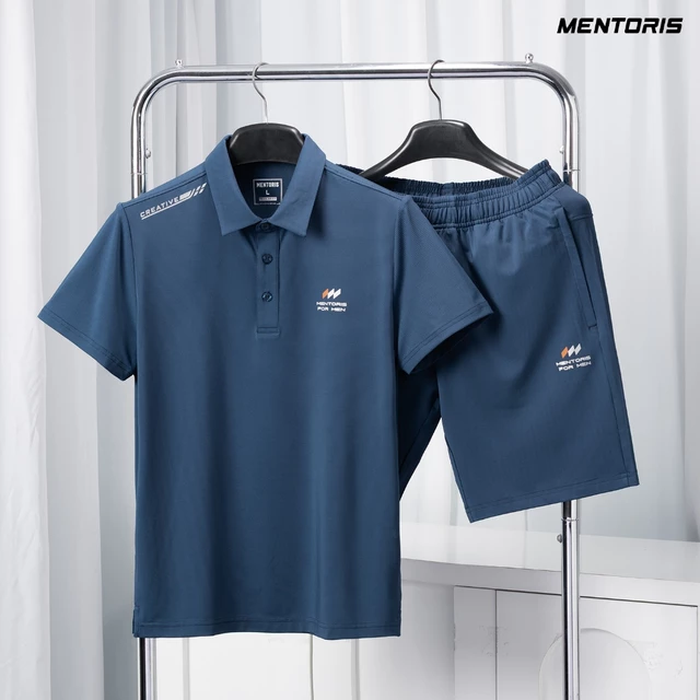 [MUA 1 TẶNG 1] Bộ đồ thể thao nam Cổ Bẻ Cao Cấp Mentoris, Thun lạnh siêu co giãn thấm hút mồ hôi tốt  MABP25S001
