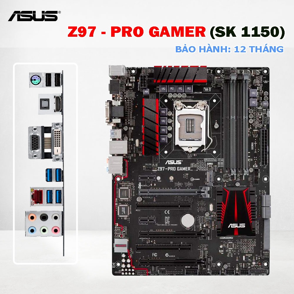 Main ASUS Z97-PRO GAMER Socket 1150 DDR3 ATX 4 Khe RAM Hỗ Trợ i7 4790K Xeon V3 Gaming Cao Cấp. Bảo h