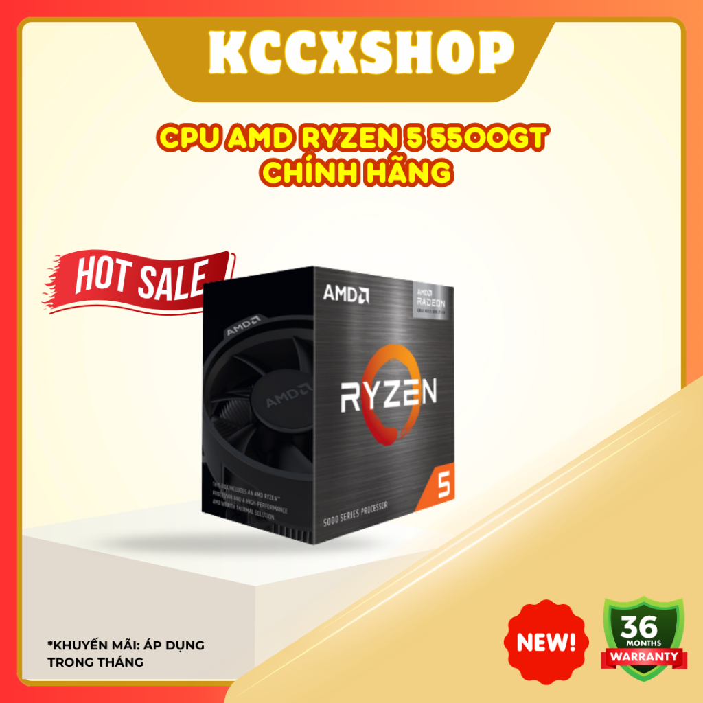 CPU AMD Ryzen 5 5500GT / 5500 tray / 3400G làm việc, giải trí, tối ưu, tiết kiệm Full VAT