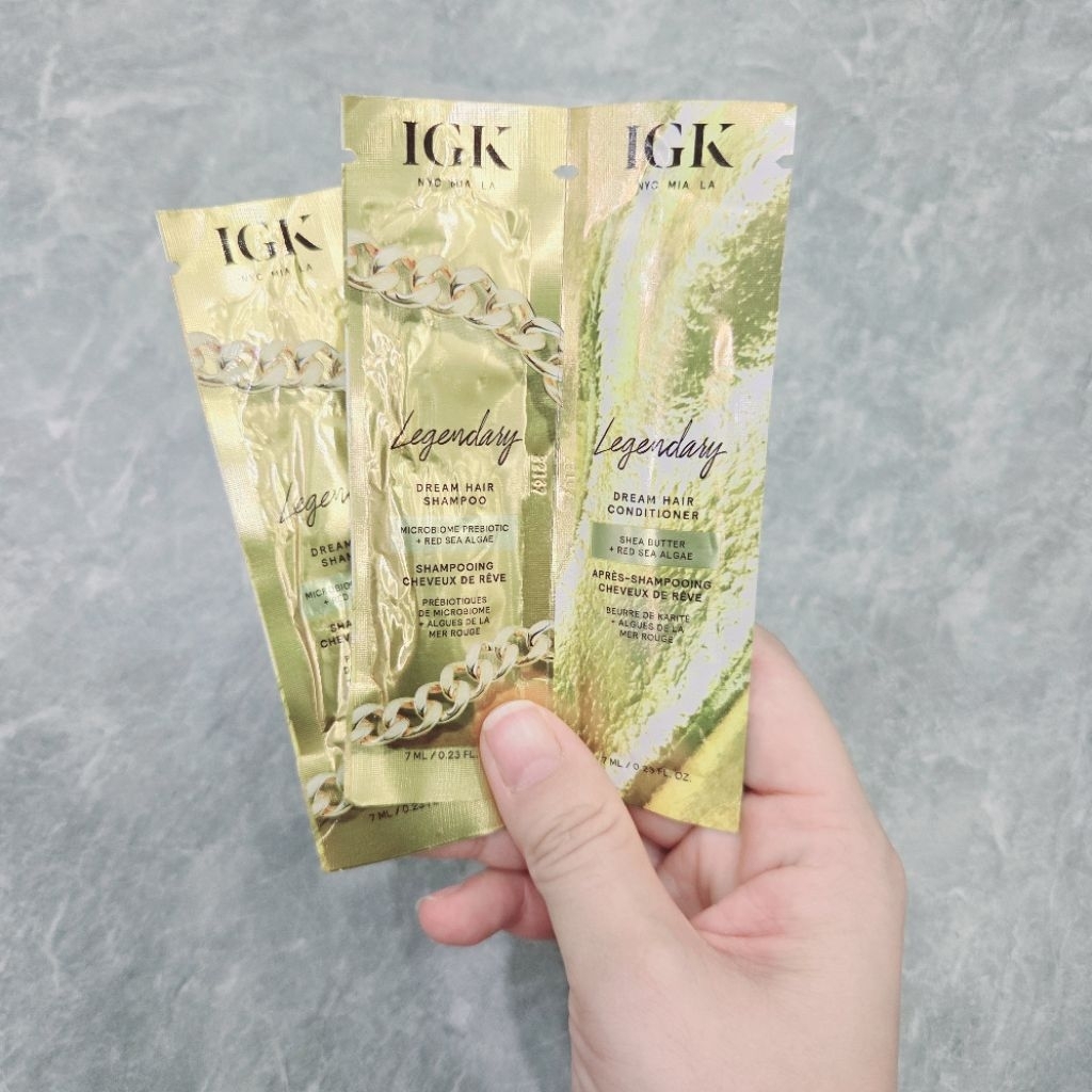 [ Sample 7ml * 2 ] Sét Gội Xả Dưỡng Ẩm Phồng Tóc IGK Legendary Dream Hair