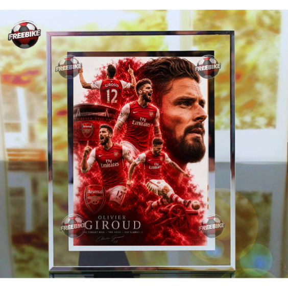 KHUNG POSTER OLIVIER GIROUD BẰNG KÍNH PHA LÊ CAO CẤP