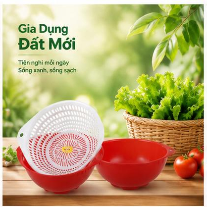 Bộ thau rổ kiểu mini 22*18,5*8,2cm Vĩ Hưng C20