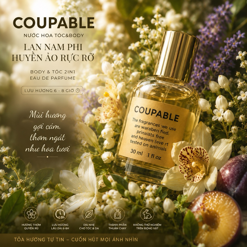 NƯỚC HOA TÓC&BODY COUPABLE - LAN NAM PHI HUYỀN ẢO RỰC RỠ