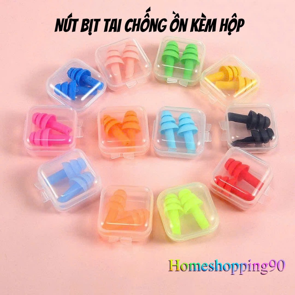 [Combo 3 hộp] Nút Bịt Tai Chống Ồn Chống Nước Kèm Hộp Đựng Chống Bụi