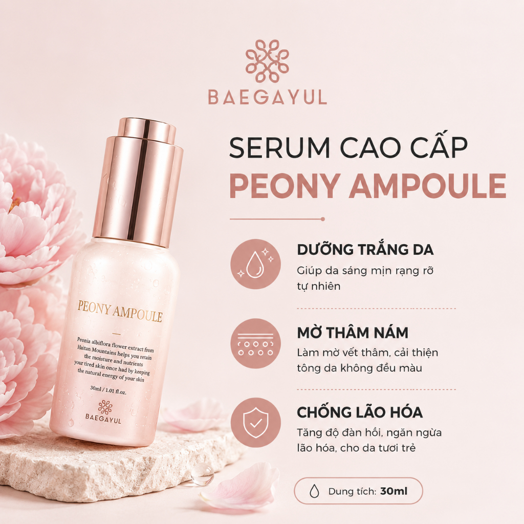Tinh Chất Peony Ampoule Baegayul Hàn Quốc 30ml