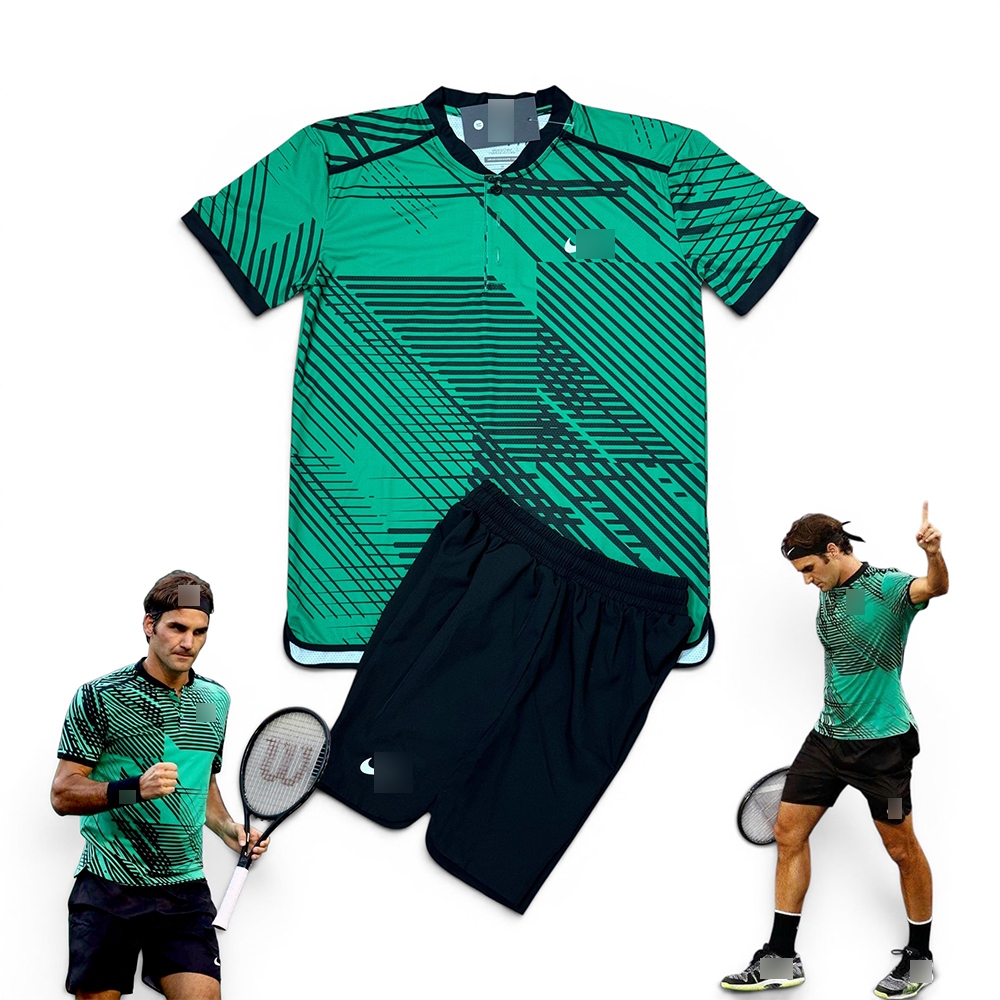 Quần áo tennis pickleball nam Roger Federer Indian Wells 2017, quần áo thể thao Roger Federer