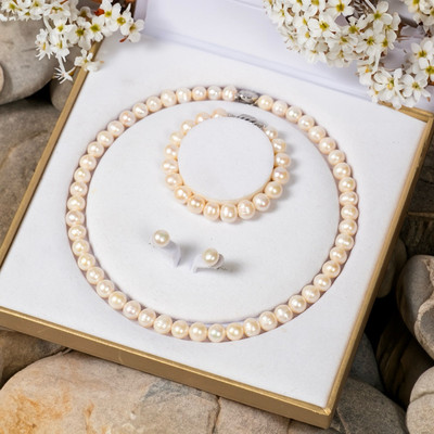 Bộ Trang Sức Ngọc Trai Màu Trắng 9-10 ly Sang Trọng - Ngọc Trai Trường Thịnh