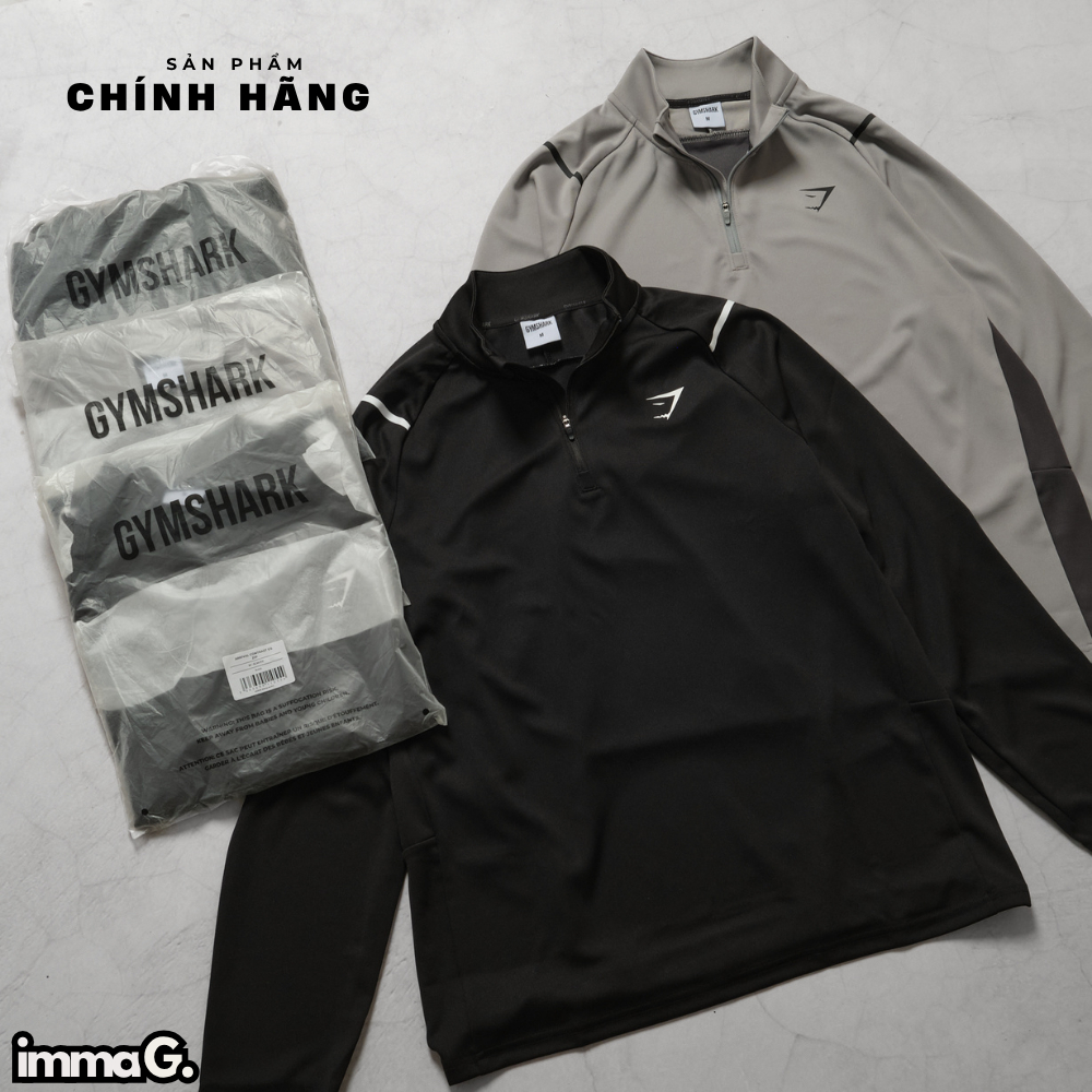 Áo Thể Thao Nam Dài Tay Chạy Bộ GYMSHARK CHÍNH HÃNG Form Slimfit Cổ Khóa Zip | IMMA.G