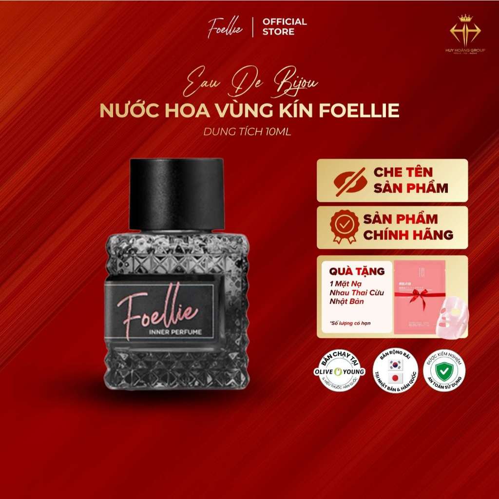 Nước hoa vùng kín Foellie hương hoa hồng đen quyến rũ sang trọng 10ml - Eau De Bijou Inner Perfume
