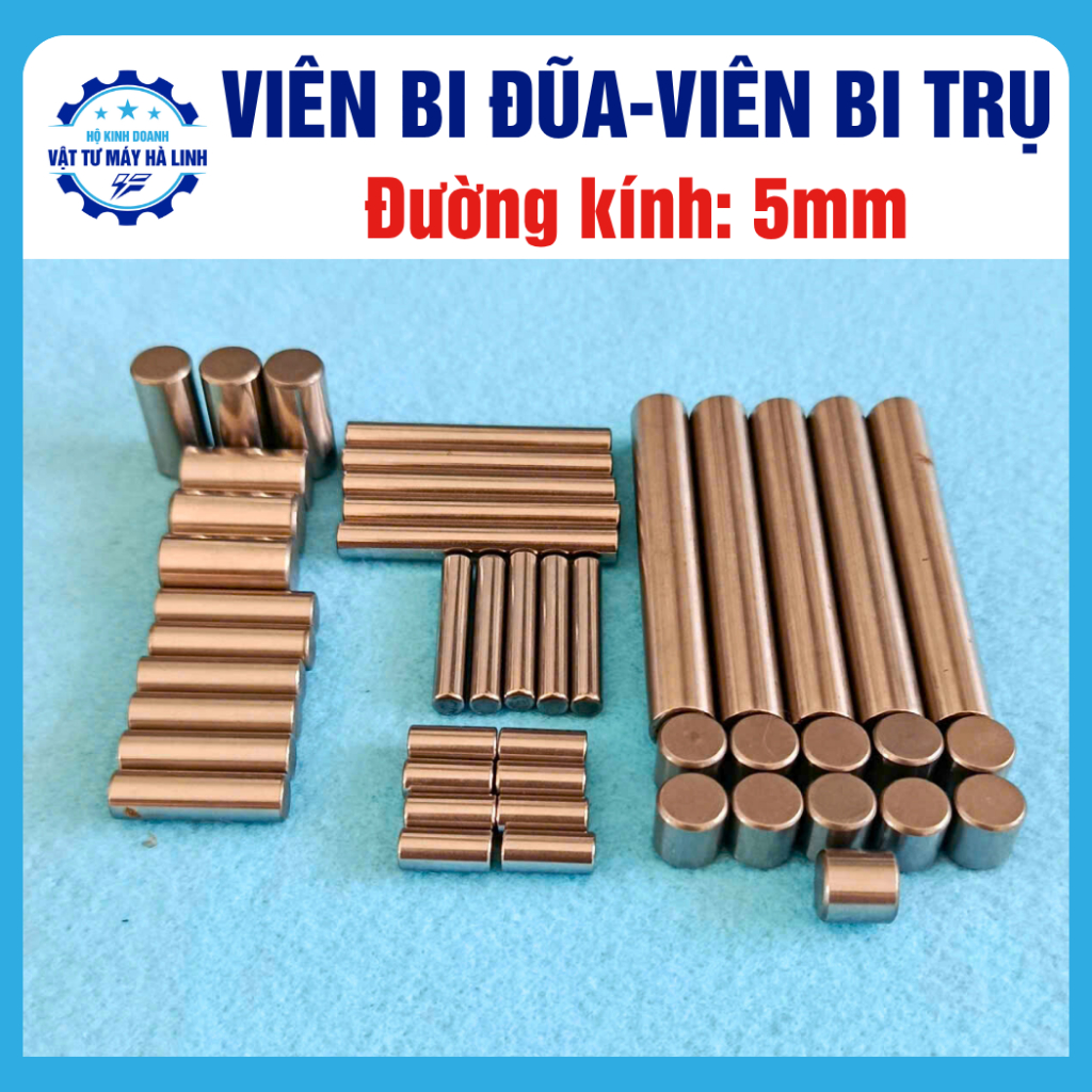 Viên bi đũa đường kính 5mm, chiều dài từ 5mm đến 80mm (10 viên/combo)