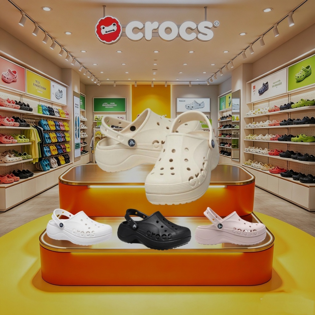 Dép Crocs Nữ Classic Platform Đế Cao 5CM - Sục Crocs Nữ Đế Cao,Tặng Charm 3D