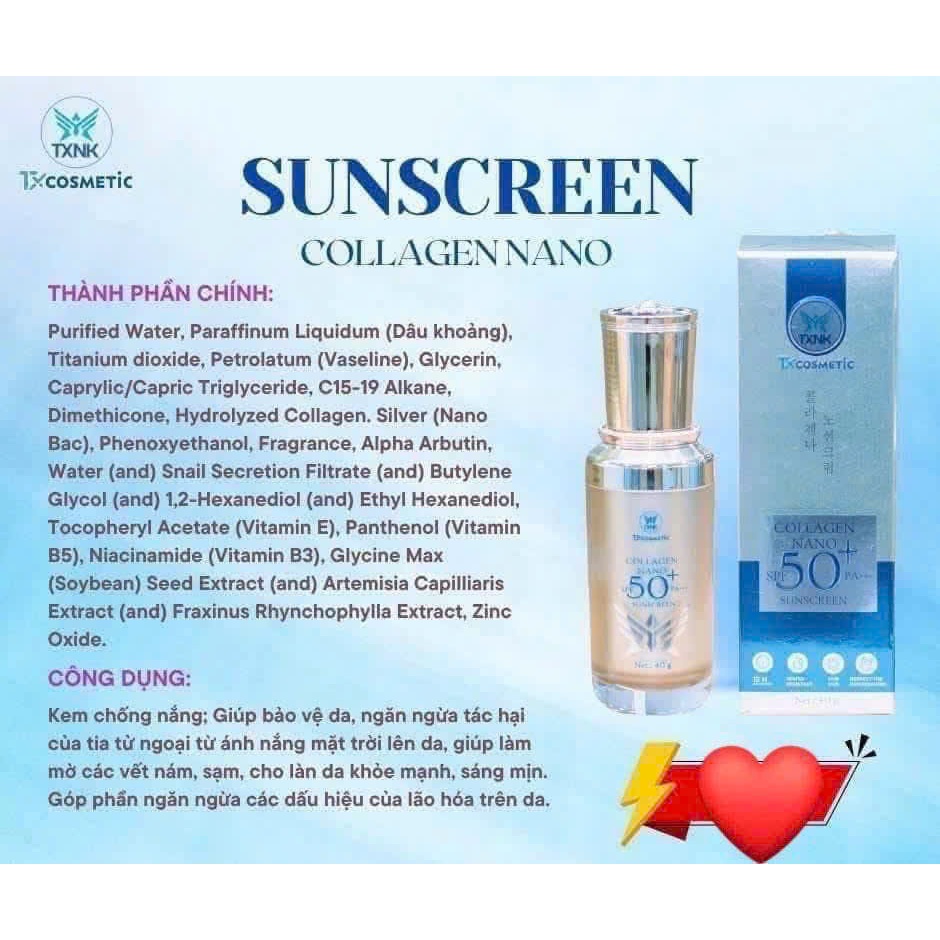 Kem chống nắng collagel TX cosmetic ( mẫu mới ) 50 ml