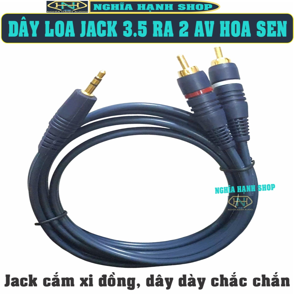 Dây loa jack 3.5 ra 2 av hoa sen dài 1.5M 3M 5M chống nhiễu | Dây jack 3.5 ra 2 đầu AV, Cáp loa jack