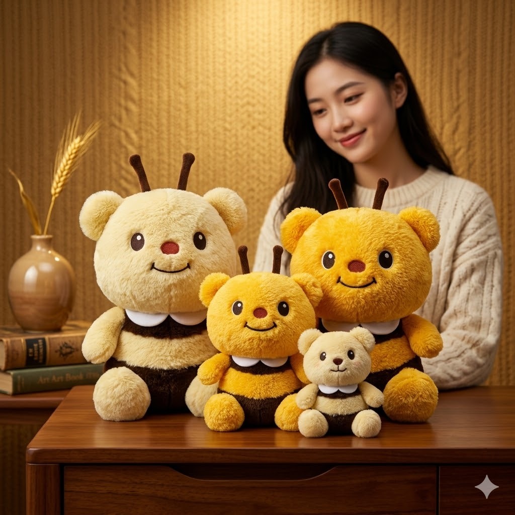 Gấu Bông Ong Vàng Mập Ú Siêu Cute, Thú Nhồi Bông Gối Ôm Mềm Mịn Cao Cấp ( 25cm ,35cm ) Làm Quà Tặng 