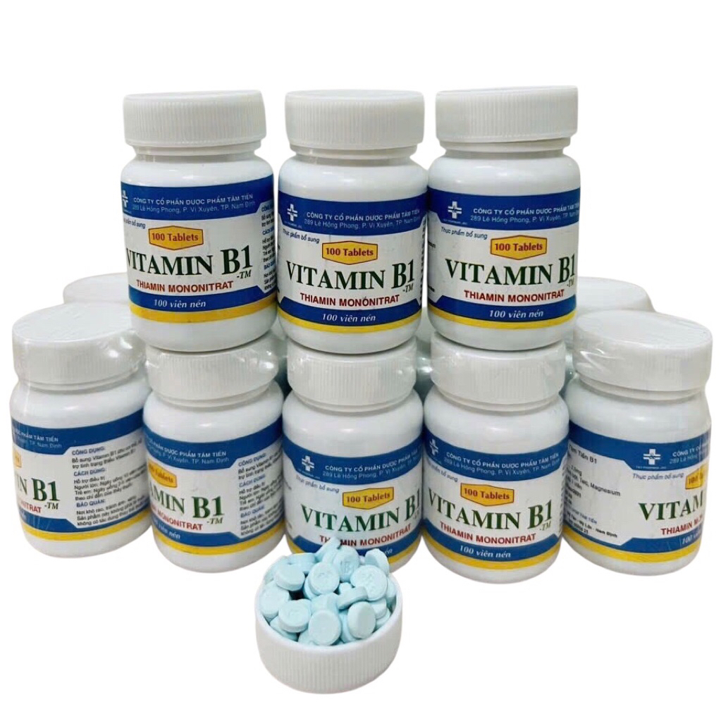 Viên uống bổ sung Vitamin B1 APCO (Hộp 100 viên) Bổ sung vitamin B1 cho cơ thể, tăng cường sức khỏe,