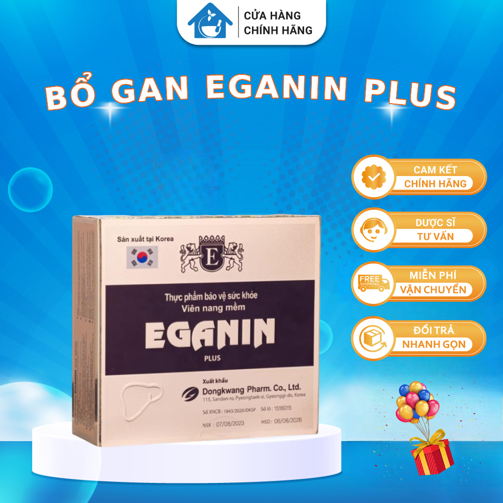 [CHÍNH HÃNG] Viên uống Eganin Plus, Hỗ trợ giải độc và bảo vệ gan, giúp tăng cường chức năng gan