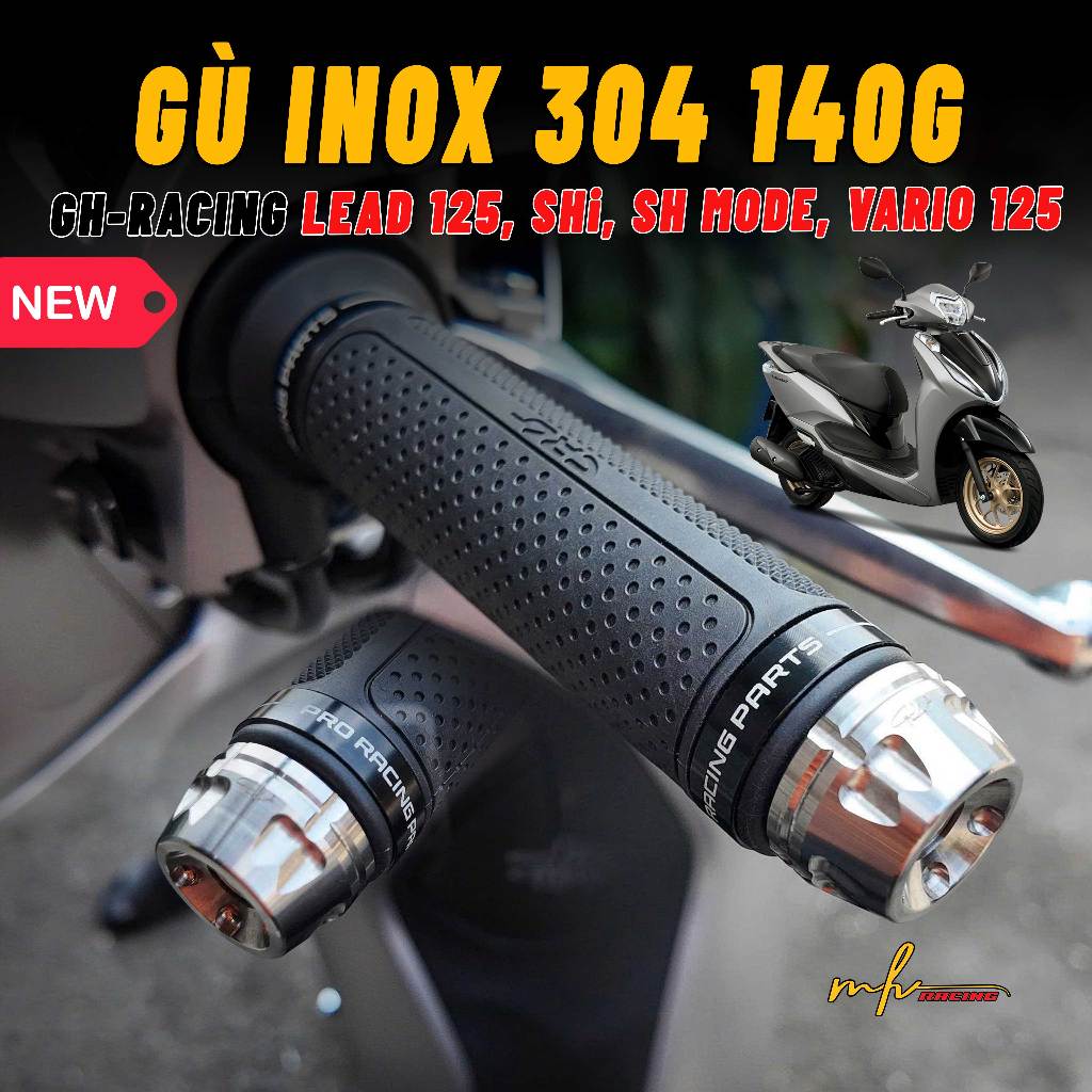 Gù lòi Inox 304 GH-Racing nặng 140g cho xe SHi VN, SH350i, Lead 125, Vario 125/150, SH Mode 125 - Ph