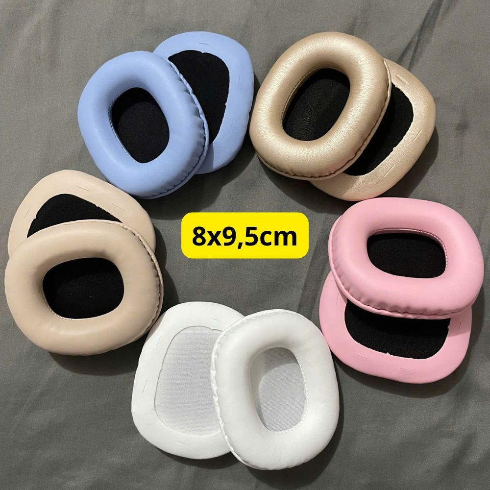 Miếng Đệm Tai Nghe Oval 8x9.5cm Da PU – Earpad Thay Thế Tai Nghe Chụp Tai Fullsize Nhiều Màu Hồng Tr
