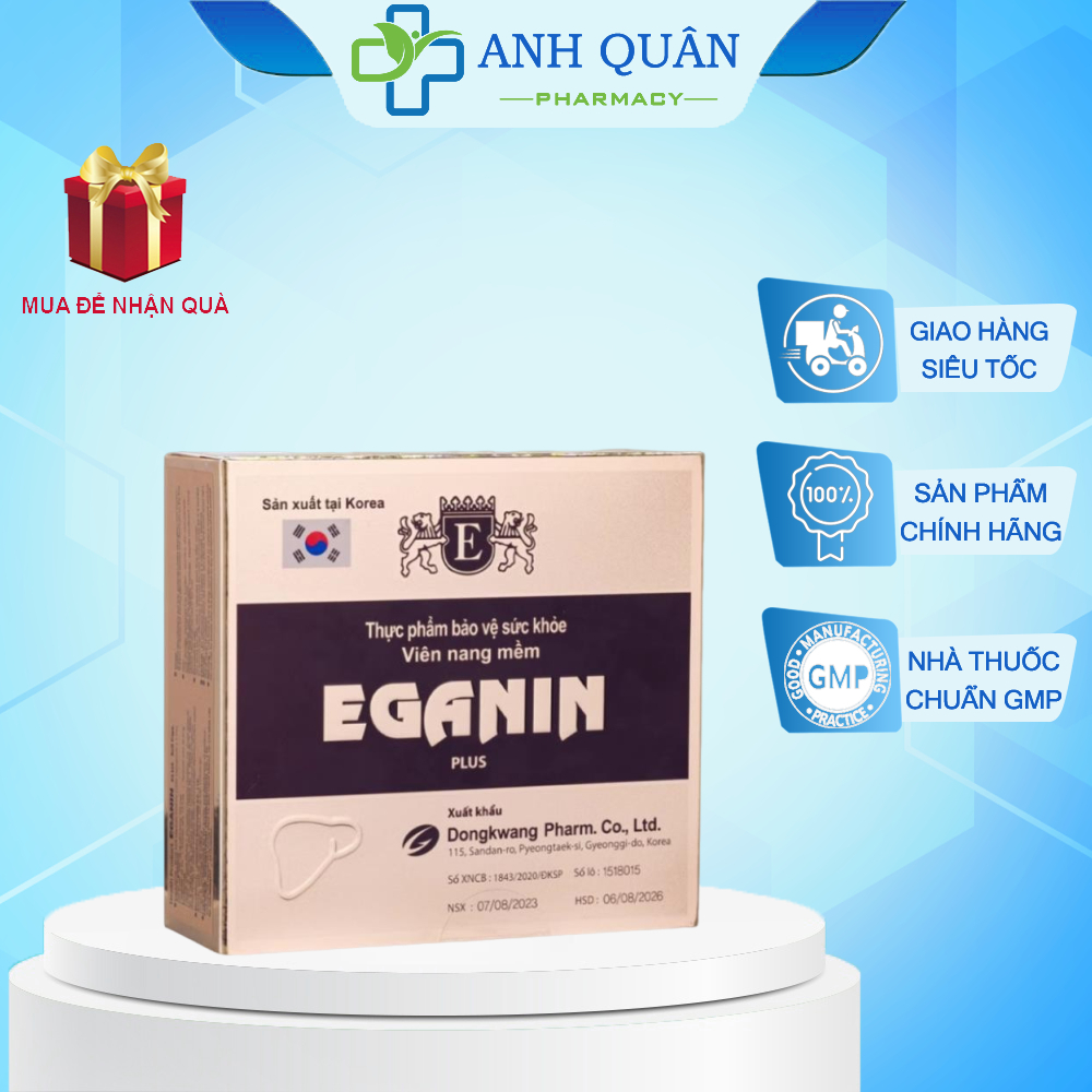 [CHÍNH HÃNG] Viên uống Eganin Plus Hỗ trợ giải độc và bảo vệ gan giúp tăng cường chức năng gan (hàng