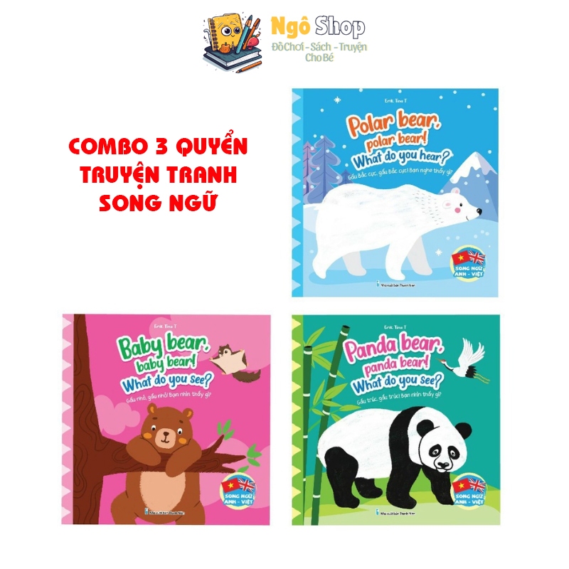 Sách – Truyện Tranh Song Ngữ Brown Bear, Brown Bear What Do You See? Gấu Nâu, Gấu Nâu Bạn Nhìn Thấy 