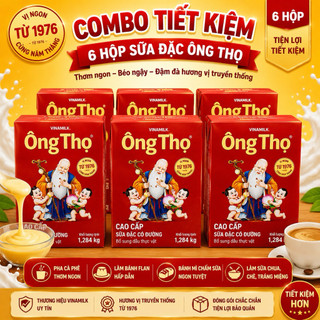 Combo 6 hộp sữa đặc Ông Thọ đỏ hộp giấy 1.284kg – Dễ bảo quản, tiện lợi sử dụng