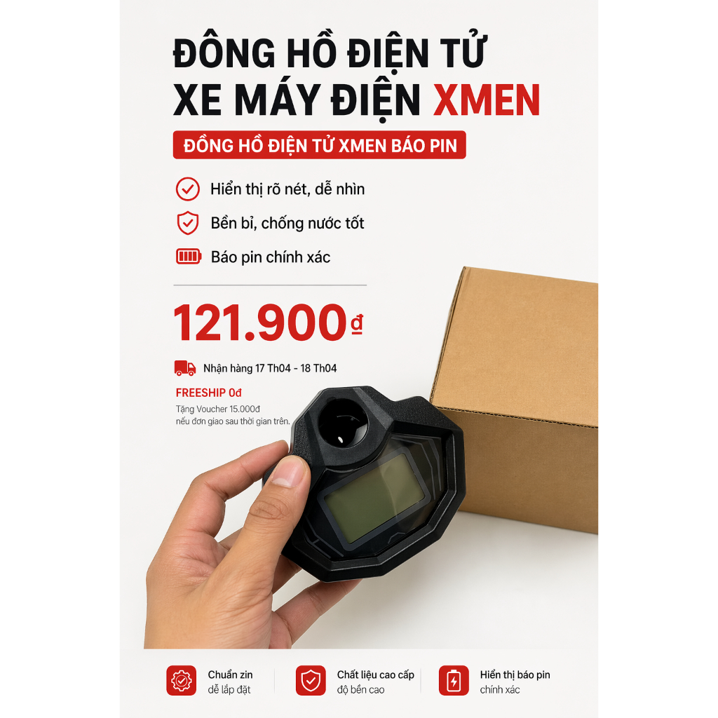 đồng hồ điện tử xe máy điện xmen, đồng hồ điện tử xmen báo pin