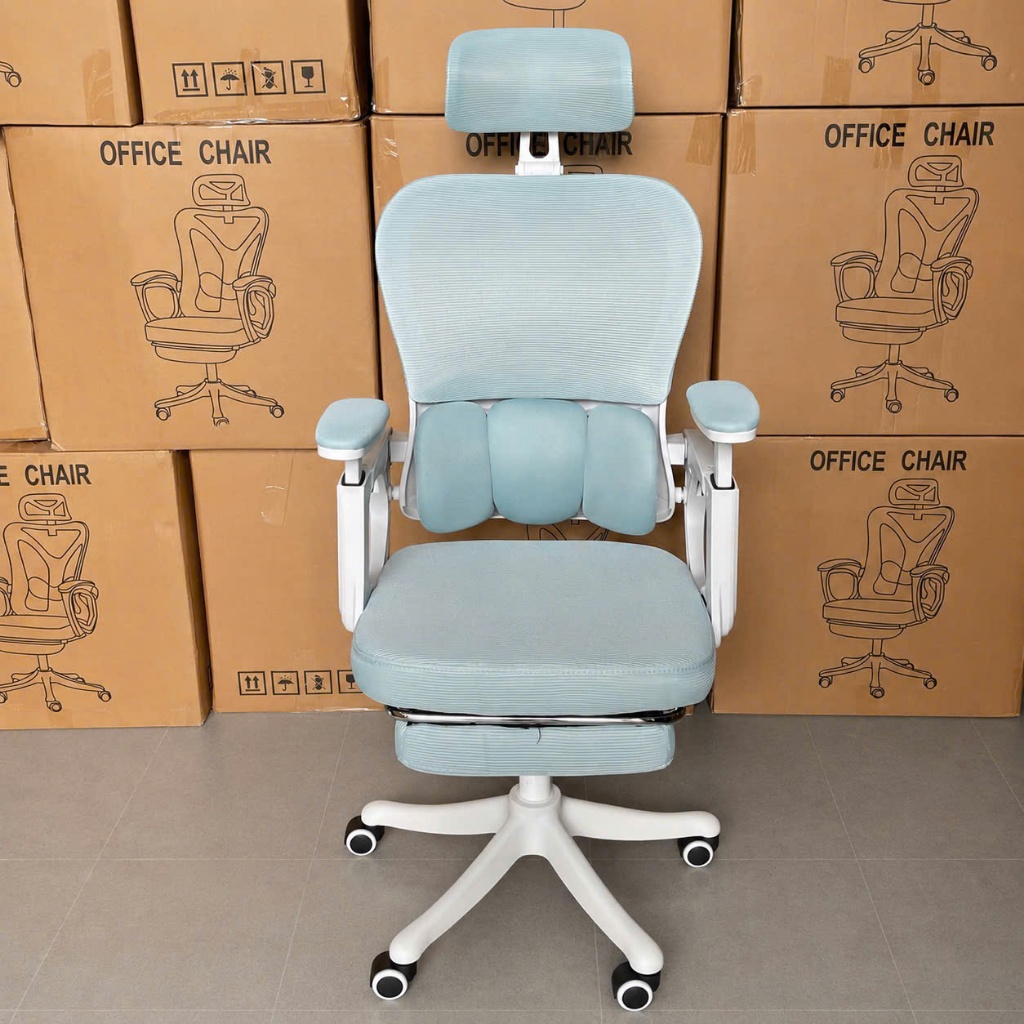 Ghế Công Thái Học {PTS09} Có Gối Đỡ Thắc Lưng, Ngả Lưng 135°, Tay Ghế Chỉnh Đa Chiều, Gác Chân Tiện Lơi, Đệm Vải Cao Cấp | BigBuy360 - bigbuy360.vn