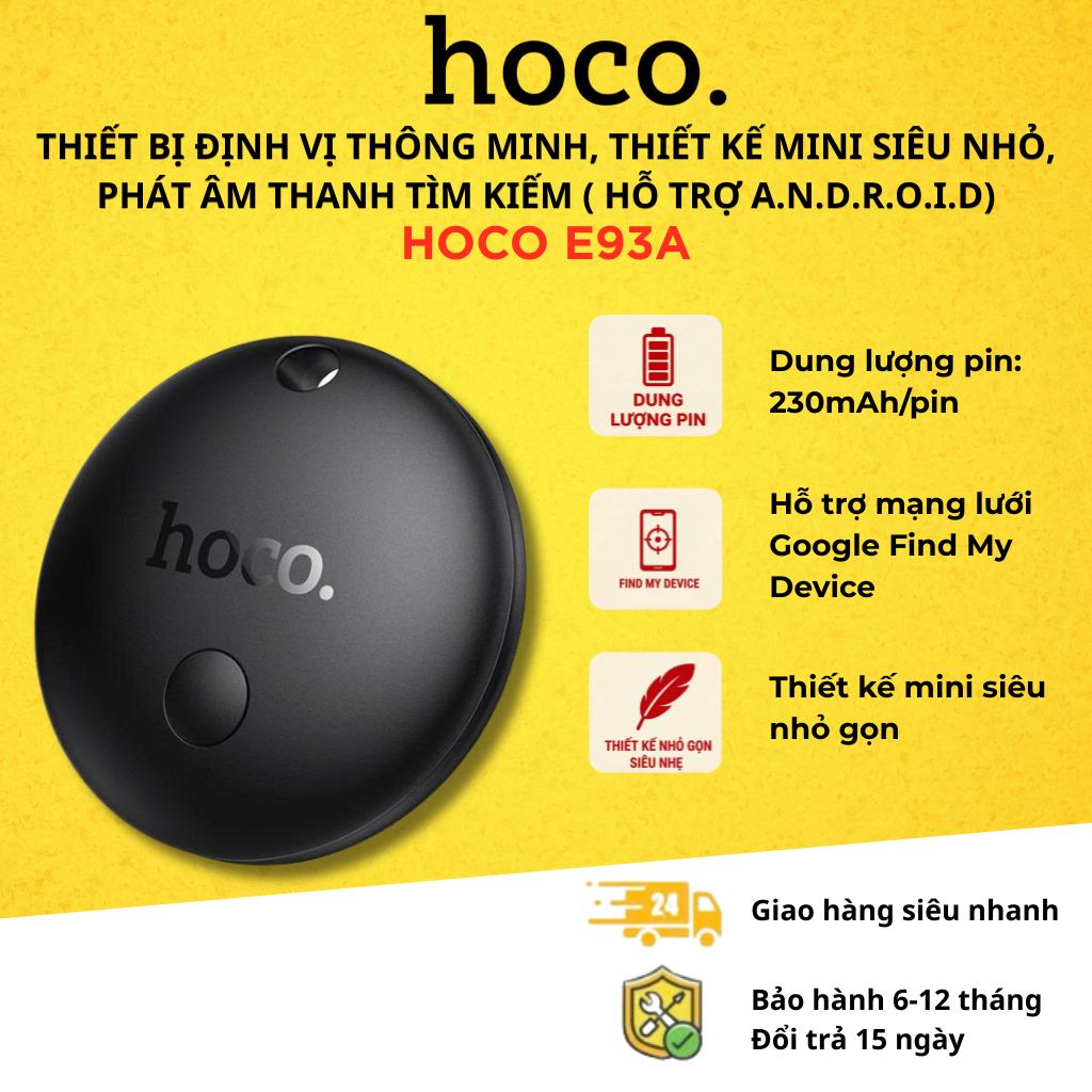 Thiết bị định vị thông minh Hoco E93A, thiết kế mini siêu nhỏ, phát âm thanh tìm kiếm ( Hỗ trợ A.n.d