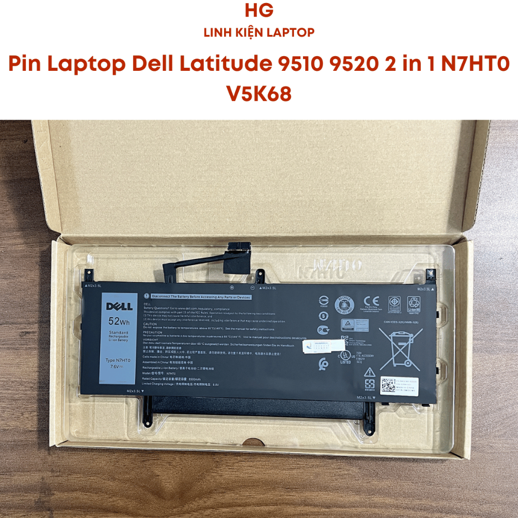 Pin dùng cho Laptop Dell Latitude 9510 9520 2 in 1 N7HT0 V5K68