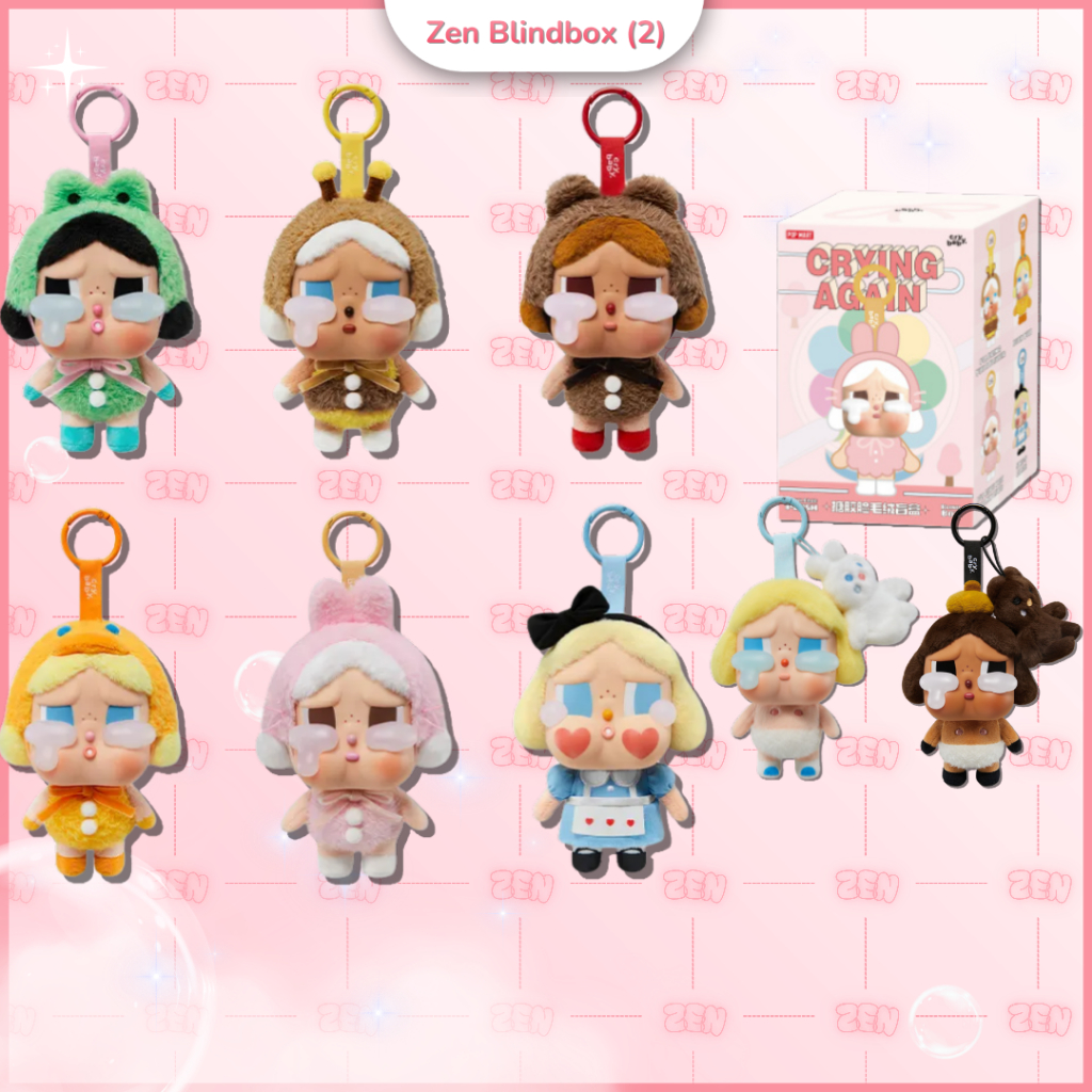 [CHÍNH HÃNG] Blindbox Crybaby Crying Again Series Móc Khóa Gấu Bông Cry Again