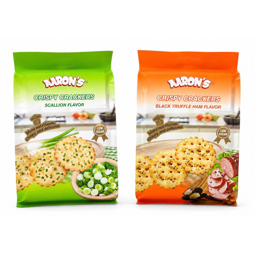 BÁNH QUY GIÒN AARON’S VỊ HÀNH LÁ - NẤM TRUFFLE ĐEN VÀ THỊT NGUỘI 210G