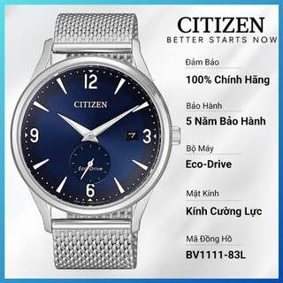 Đồng hồ nam citizen eco-drive dây thép không gỉ bv1111-83l - mặt xanh