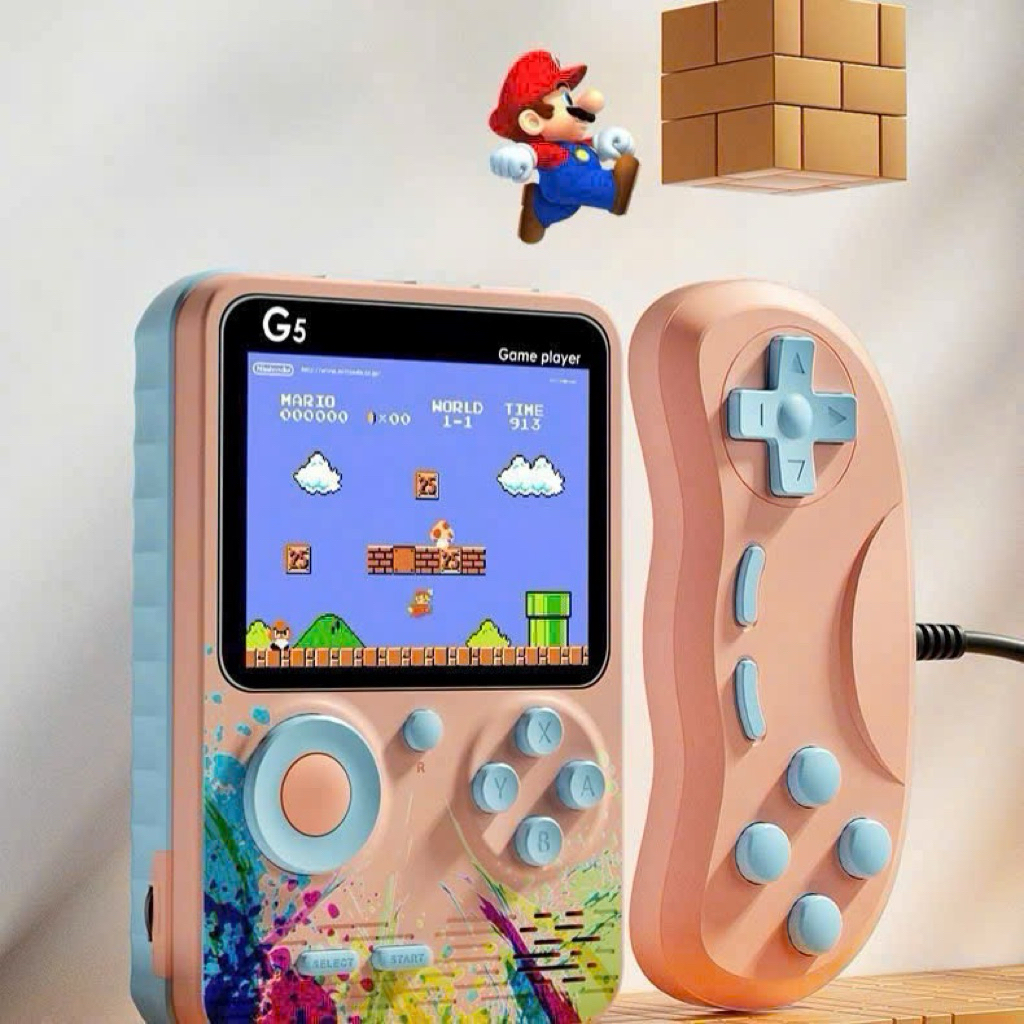 Máy Chơi Game Cầm Tay G5 Màn Hình Lớn - Máy Chơi Game G5 Cực Bản 500 Trò Chơi 8-Bit Cổ Điển Tặng Kèm